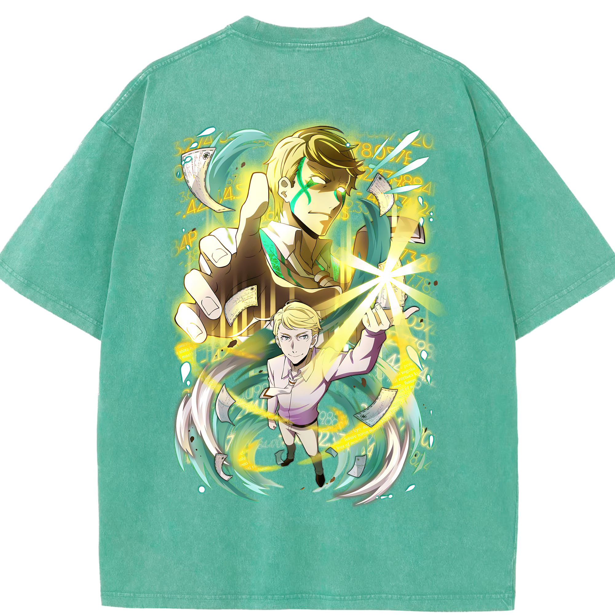 （画像用） 文豪ストレイドッグス Bungo Stray Dogs 綿100% ヴィンテージ風 半袖Tシャツ（背面プリント）